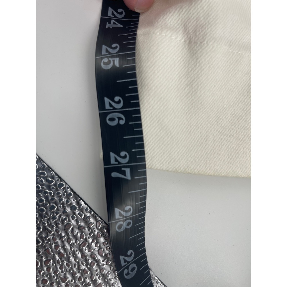 White House Black Market Blanc Wide Leg Pants 6 White Excellent Mid Rise Denim - Picture 7 of 8